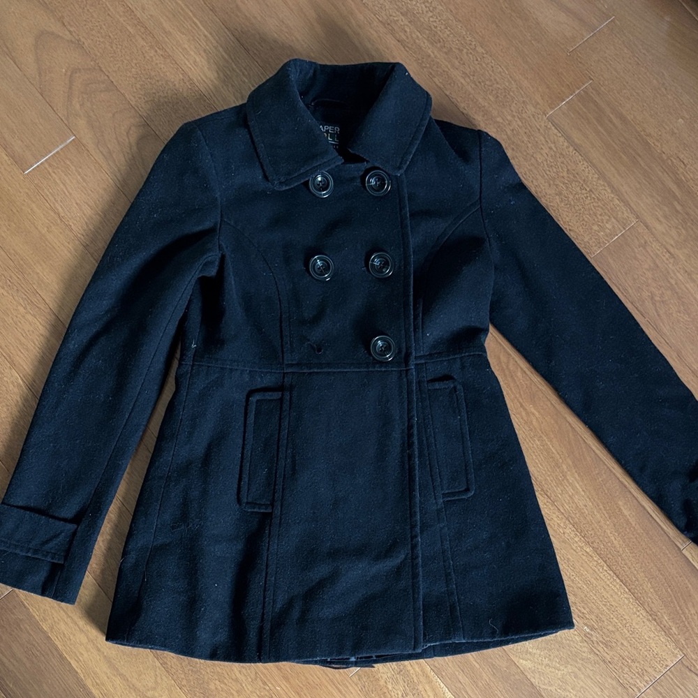 Children’s Medium Black Peacoat